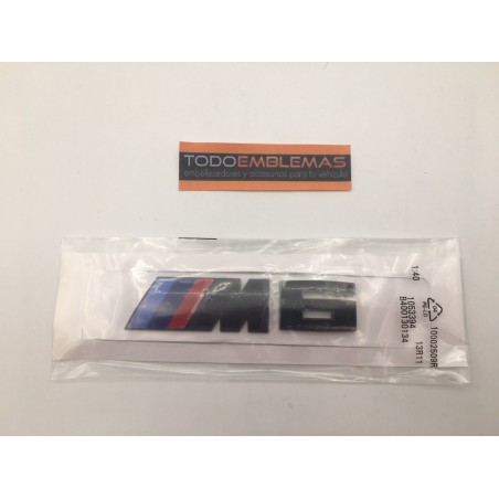 Emblema trasero bmw m6 negro 12cm