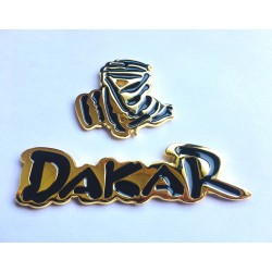 Placa emblema trasero o lateral Dakar oro