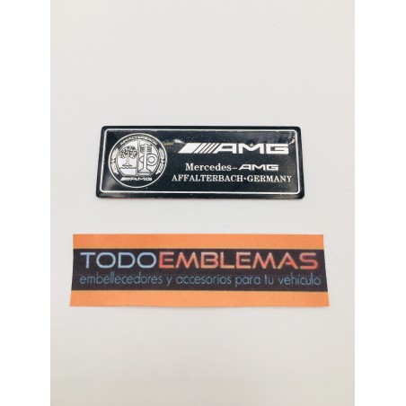 PLACA ALUMINIO AMG AFFALTERBACH NEGRA