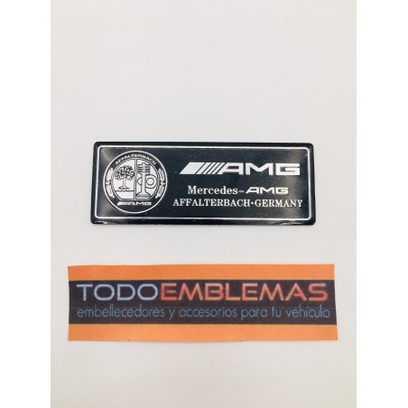 Placa aluminio AMG Affalterbach negra