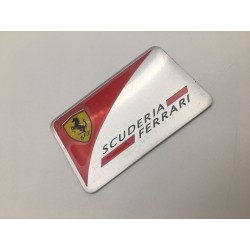 Emblema Ferrari aluminio plata rojo