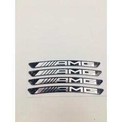 EMBLEMA ALUMINIO LLANTAS MERCEDES BENZ AMG NEGRO