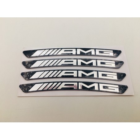 EMBLEMA ALUMINIO LLANTAS MERCEDES BENZ AMG NEGRO