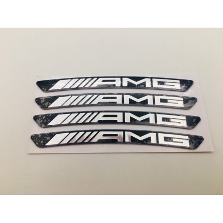 Emblema aluminio llantas mercedes benz amg negro