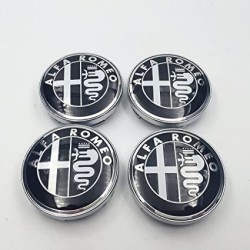 Chapas de centro de rueda Alfa Romeo negras 56mm