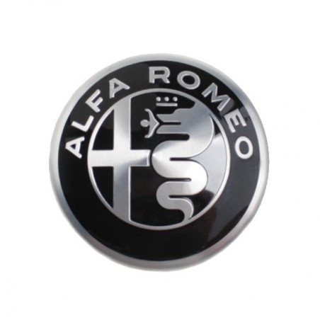 Chapas de centro de rueda Alfa Romeo negras 56mm