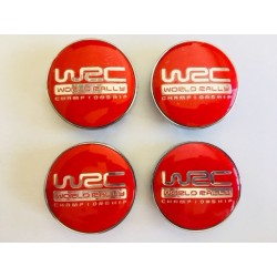 Chapas de centro de rueda WRC rojo 56mm