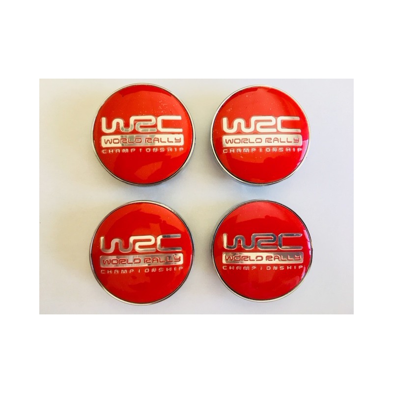 Chapas de centro de rueda WRC rojo 56mm
