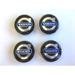 Chapas de centro de rueda Volvo negro y azul 56mm