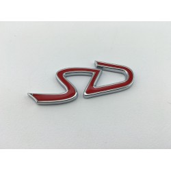 Emblema trasero sd mini cooper rojo y plata