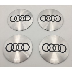 Chapas de centro de rueda Audi plata 56mm