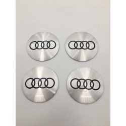 Chapas de centro de rueda Audi plata 56mm