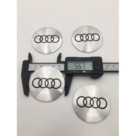 Chapas de centro de rueda Audi plata 56mm
