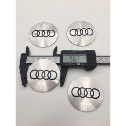 Chapas de centro de rueda Audi plata 56mm