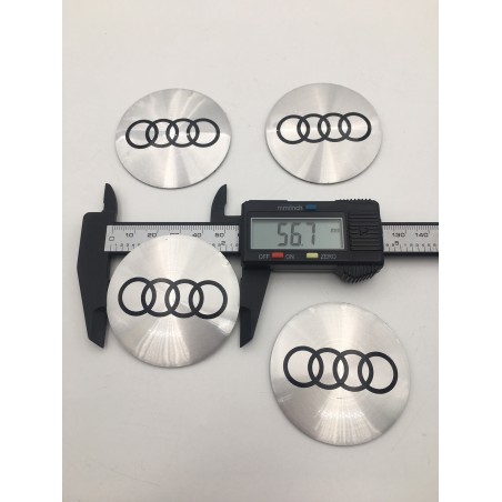 Chapas de centro de rueda Audi plata 56mm