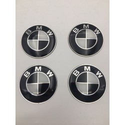 Chapas de centro de rueda BMW blanco y negro 65mm