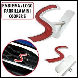 Emblema parrilla Mini Cooper S en rojo