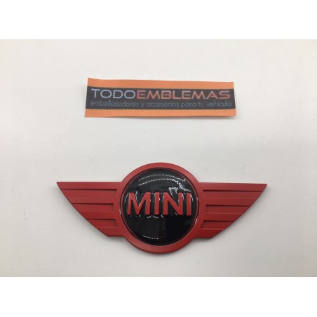 EMBLEMA TRASERO MINI COOPER ROJO NEGRO