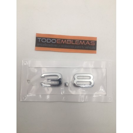 EMBLEMA LATERAL o TRASERO AUDI 3.8 AUDI