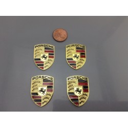 Set de 4 emblemas logo porsche dorado