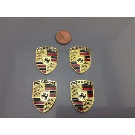 Set 4 Emblemas Porsche Oro