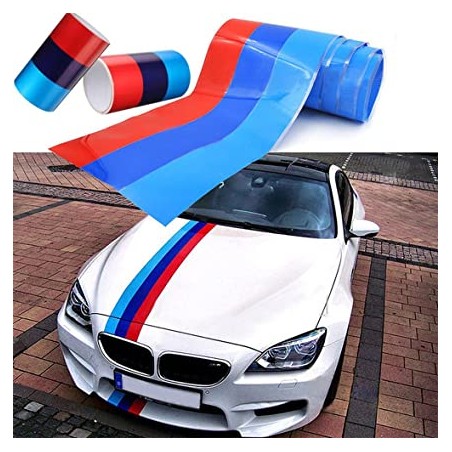 VINILO BANDA BMW M TRICOLOR 1,5m x 15cm