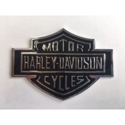 Placa emblema Harley Davidson plata 107mmx76mm