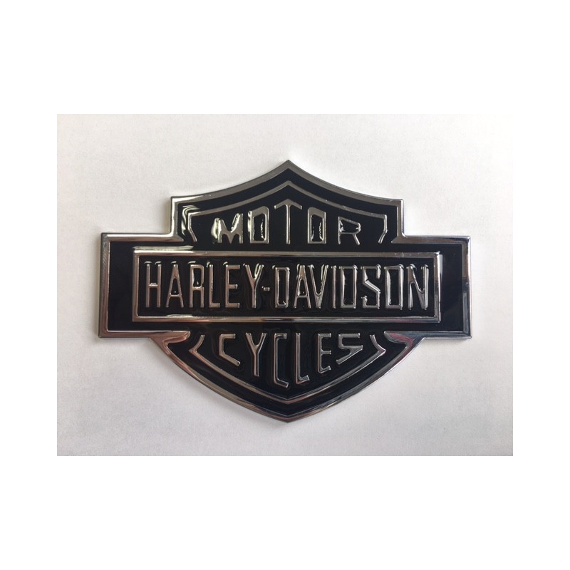Placa emblema Harley Davidson plata 107mmx76mm