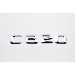 EMBLEMA LETRAS MERCEDES BENZ CLASE C C320 CROMADAS