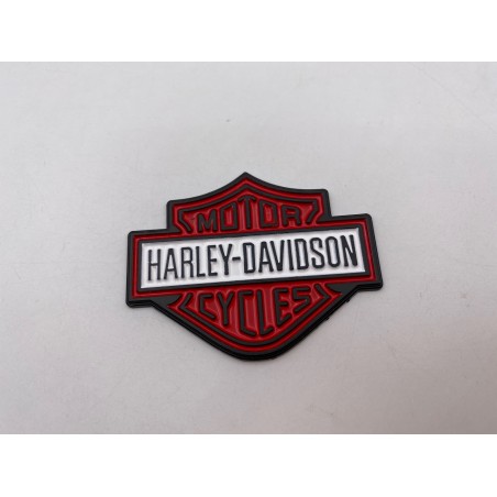 Placa emblema Harley Davidson rojo y blanco 57mm x 45mm