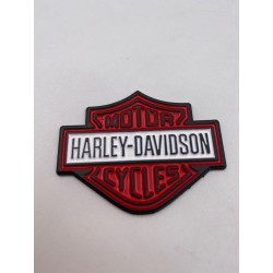 Placa emblema Harley Davidson rojo y blanco 57mm x 45mm