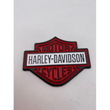 Placa emblema Harley Davidson rojo y blanco 57mm x 45mm