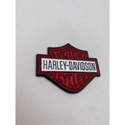 Placa emblema Harley Davidson rojo y blanco 57mm x 45mm