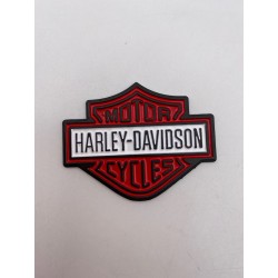 Placa emblema Harley Davidson rojo y blanco 57mm x 45mm