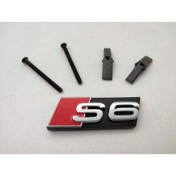 EMBLEMA DE PARRILLA AUDI S6 PLATA