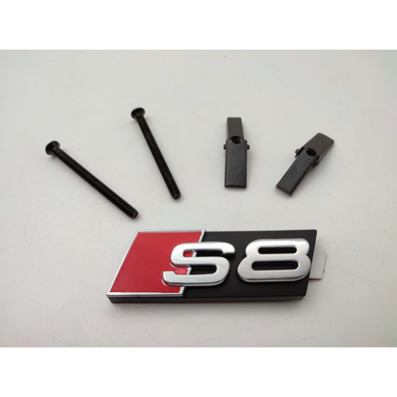 EMBLEMA DE PARRILLA AUDI S8 PLATA