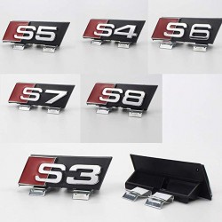 EMBLEMA DE PARRILLA AUDI S4 PLATA