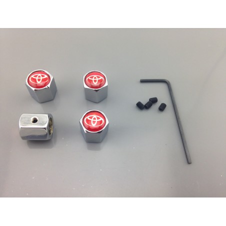 TAPONES DE VALVULAS CON ANTIRROBO TOYOTA ROJOS TAPONES DE VALVULAS CON ANTIRROBO TOYOTA ROJOS