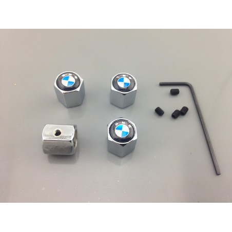 TAPONES DE VALVULAS CON ANTIRROBO BMW AZUL