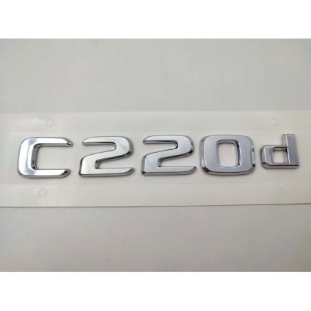 NUEVO EMBLEMA LETRAS MERCEDES BENZ CLASE C C220d CROMADAS