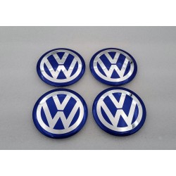 Chapas de centro de rueda Volkswagen azul 65mm