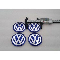 Chapas de centro de rueda Volkswagen azul 65mm