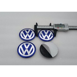 Chapas de centro de rueda Volkswagen azul 65mm