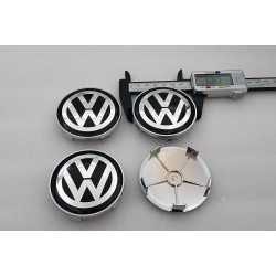 Centros de rueda Volkswagen negro 68mm