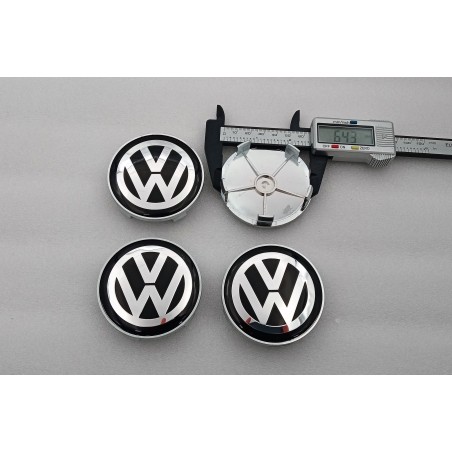 Centros de rueda Volkswagen negro 68mm