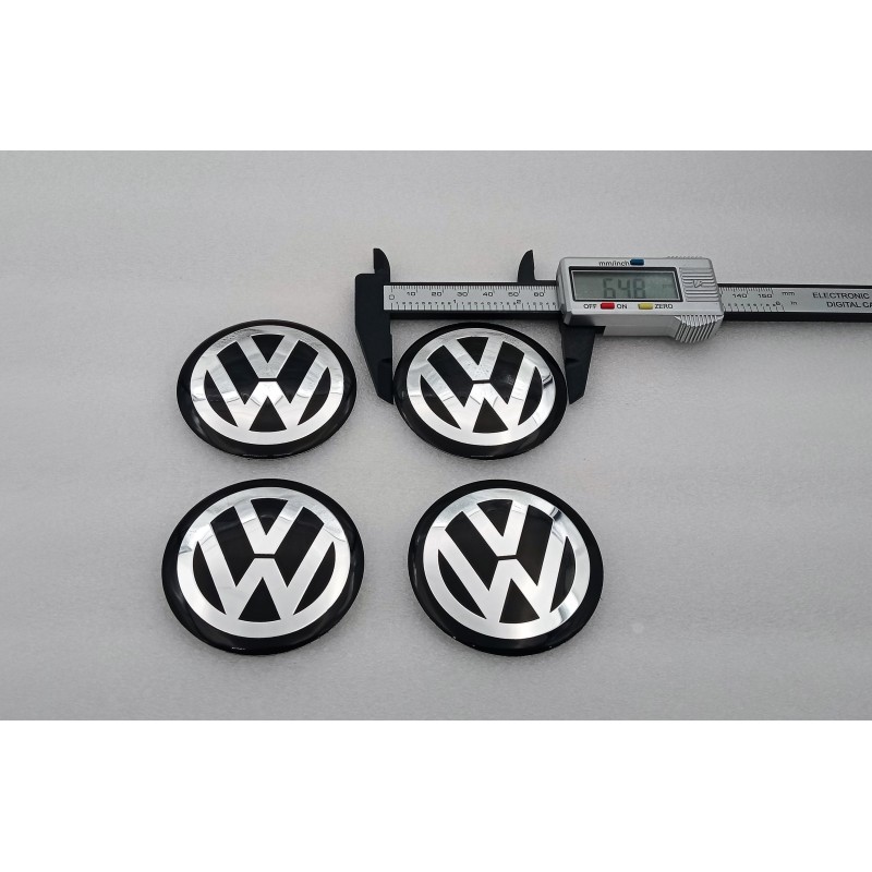 Chapas de centro de rueda Volkswagen negro 65mm