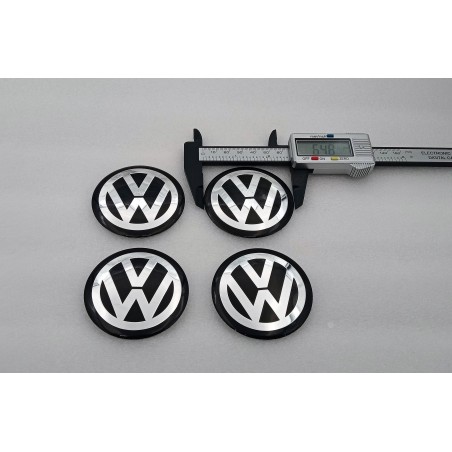 Chapas de centro de rueda Volkswagen negro 65mm