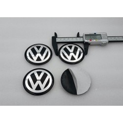 Chapas de centro de rueda Volkswagen negro 65mm
