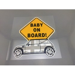 Vinilo baby on board Mini gris