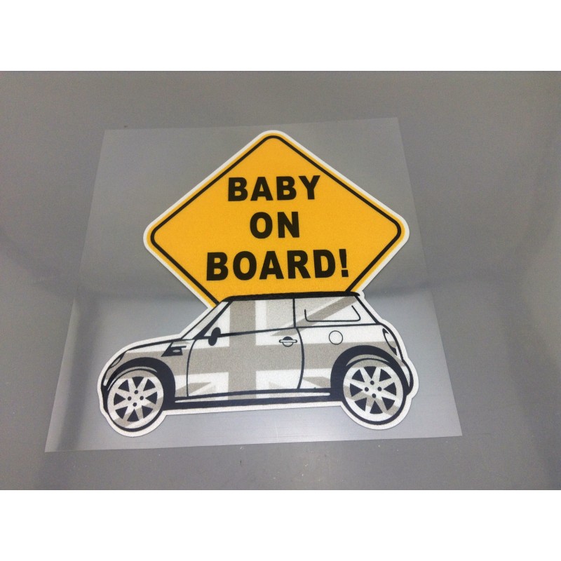 VINILO BABY ON BOARD COLOR GRIS